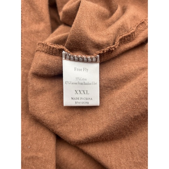 Free Fly Men's Brown Long‎ Sleeve Bamboo Blend Henley Stretch Shirt Size 3XL - Picture 9 of 10